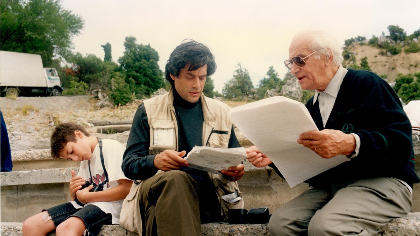Georges with his father on the the set of "Quartet in 4 Movements"